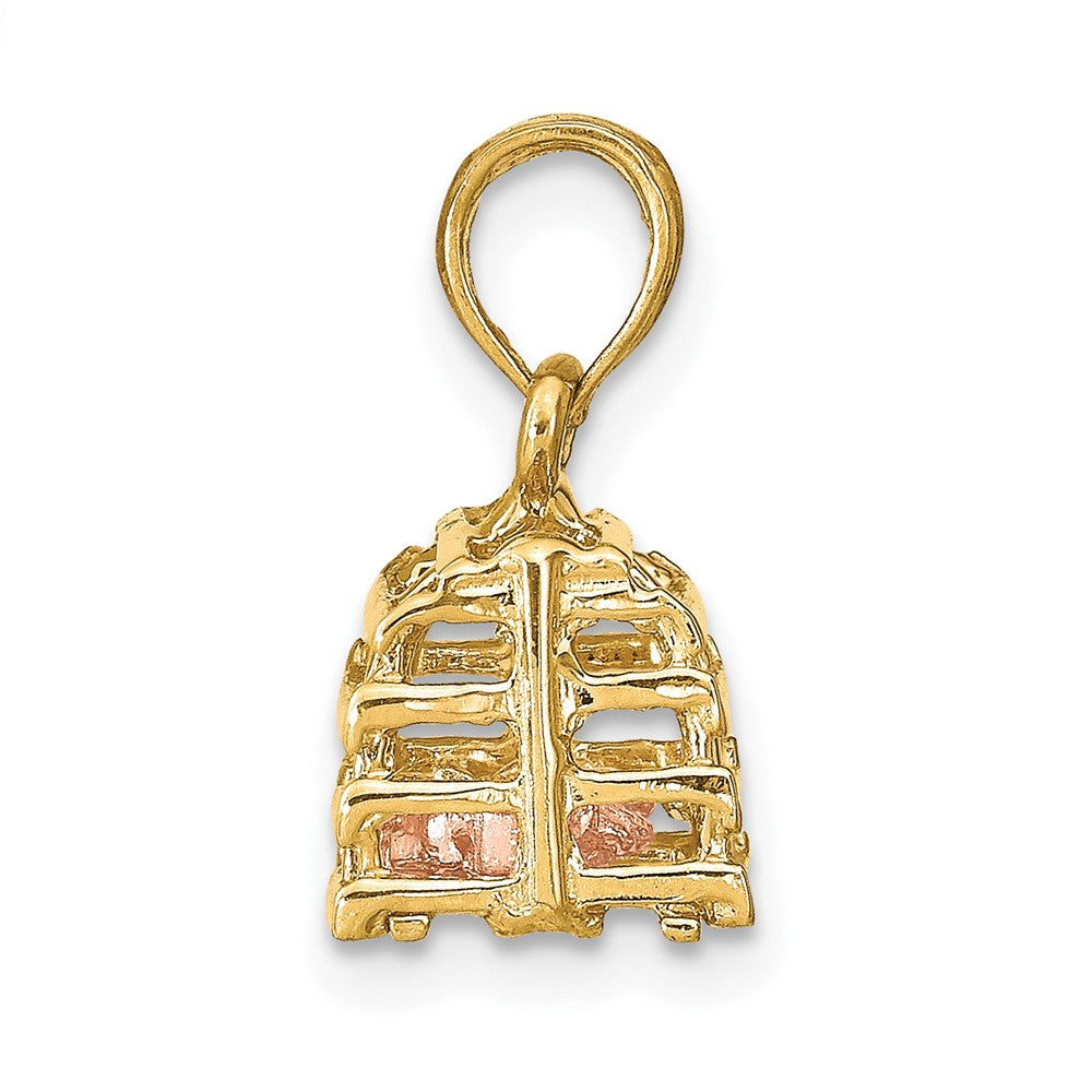 10k Two-tone 11.9 mm Two-tone 3D Lobster Trap W/Moveable Lobster Pendant (2.2 grams)