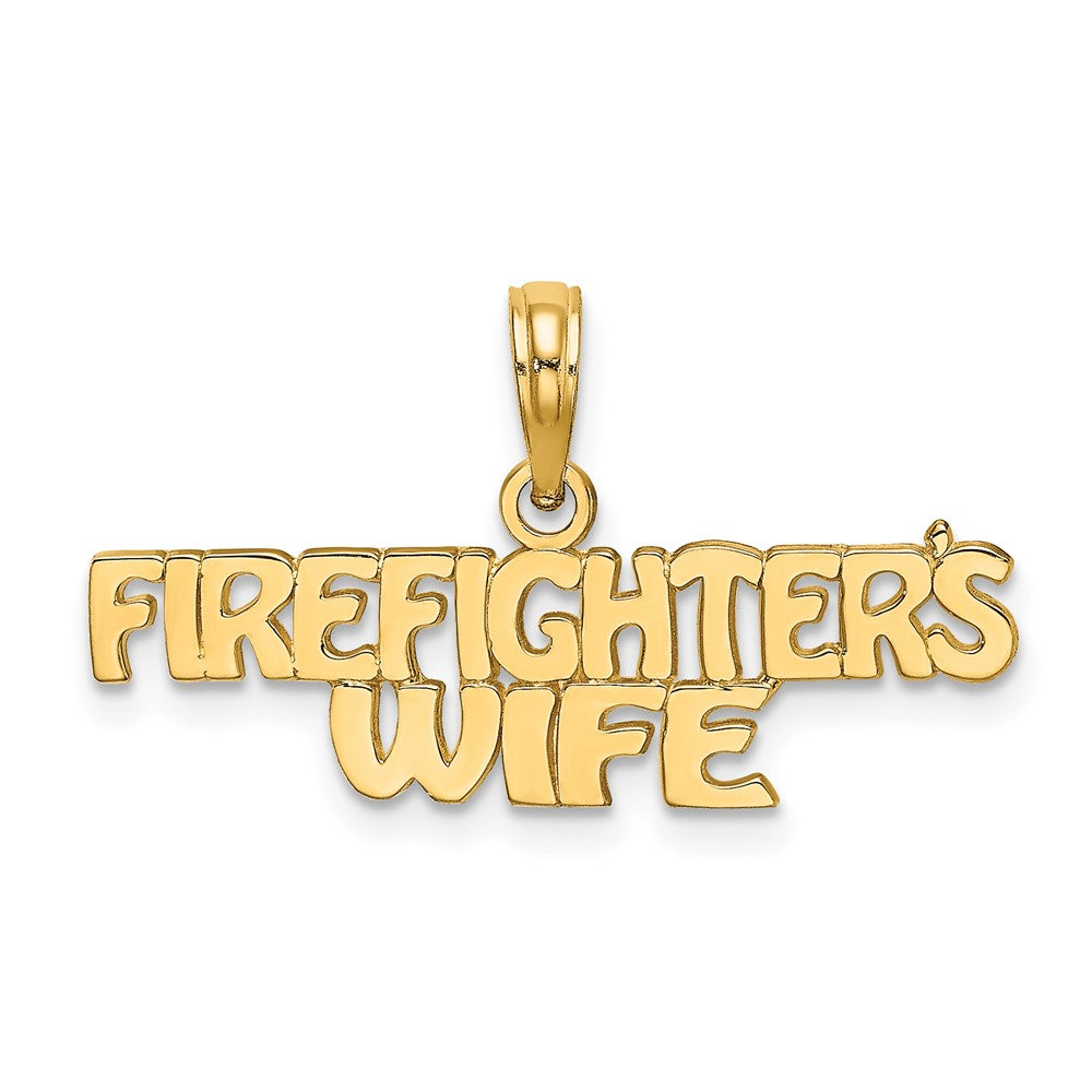 10k Yellow Gold 27.4 mm FIREFIGHTER'S WIFE Charm (0.79 grams)