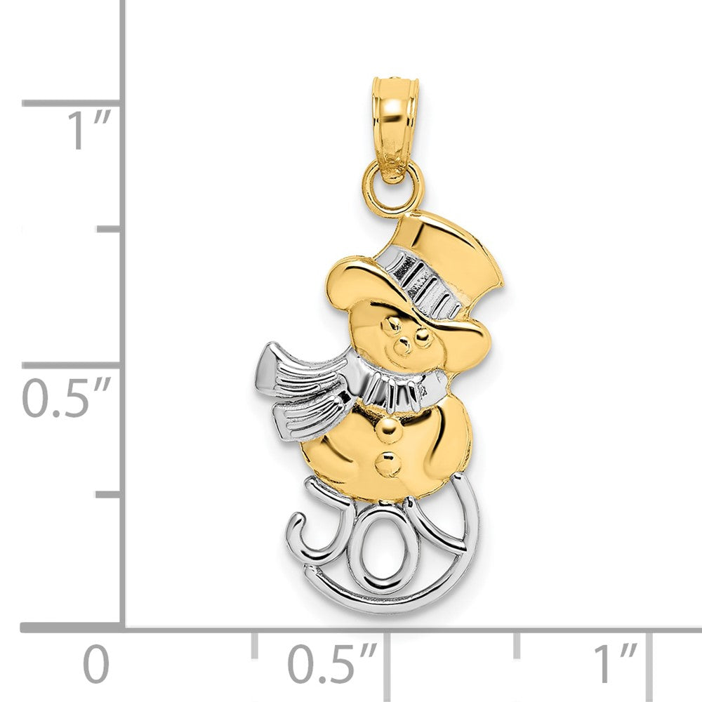 10k Yellow w/Rhodium 11.5 mm  Snowman & Joy Pendant (0.88 grams)