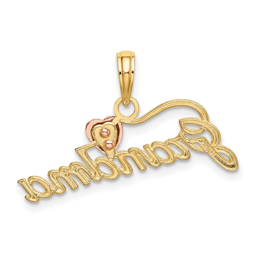 10k Two-tone 26 mm Two-Tone GRANDMA w/ Heart Charm (0.85 grams)