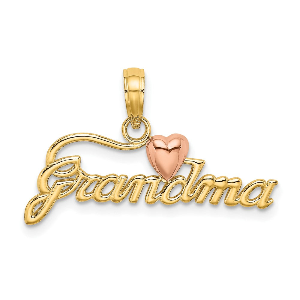 10k Two-tone 26 mm Two-Tone GRANDMA w/ Heart Charm (0.85 grams)