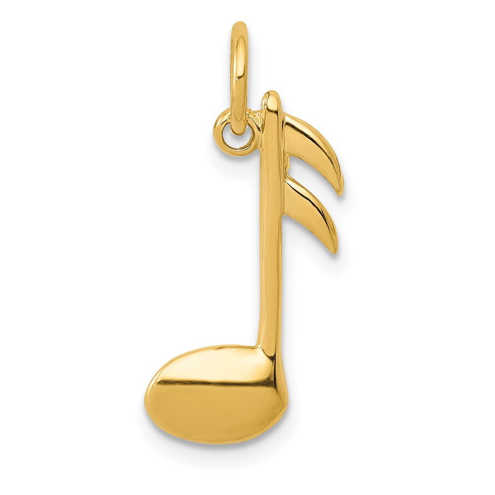 10k Yellow Gold 10 mm Polished Flat-Backed Musical Note Charm (0.71 grams)