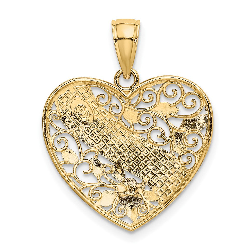 10k Two-tone 20.1 mm  GRANDMA Heart Charm (1.61 grams)