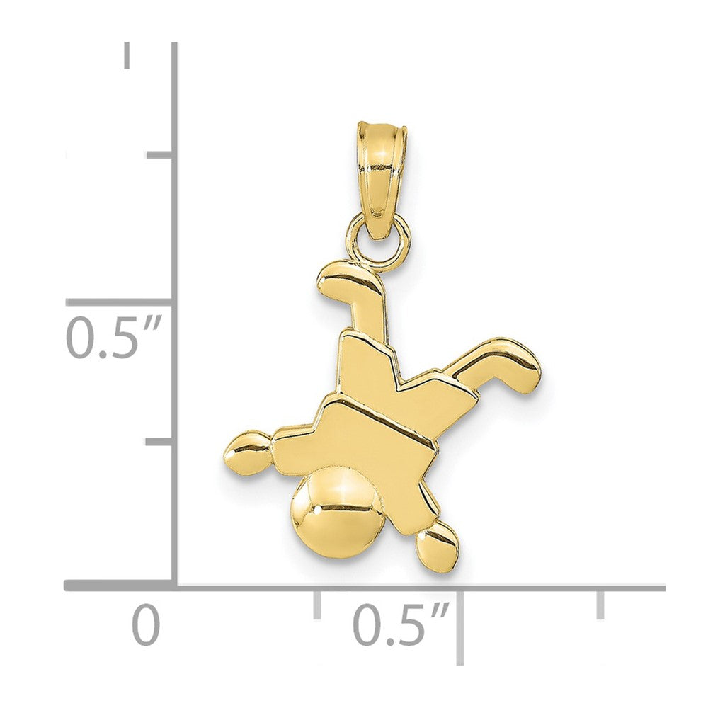 10k Yellow Gold 11.46 mm Little Boy Pendant (0.64 grams)