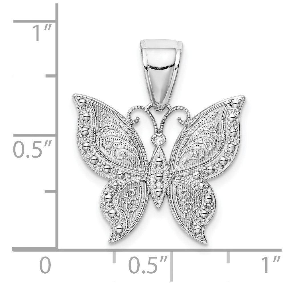 10k White Gold 19.3 mm  Butterfly Pendant (1.45 grams)