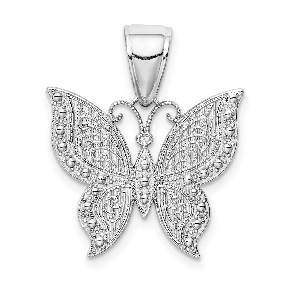 10k White Gold 19.3 mm  Butterfly Pendant (1.45 grams)