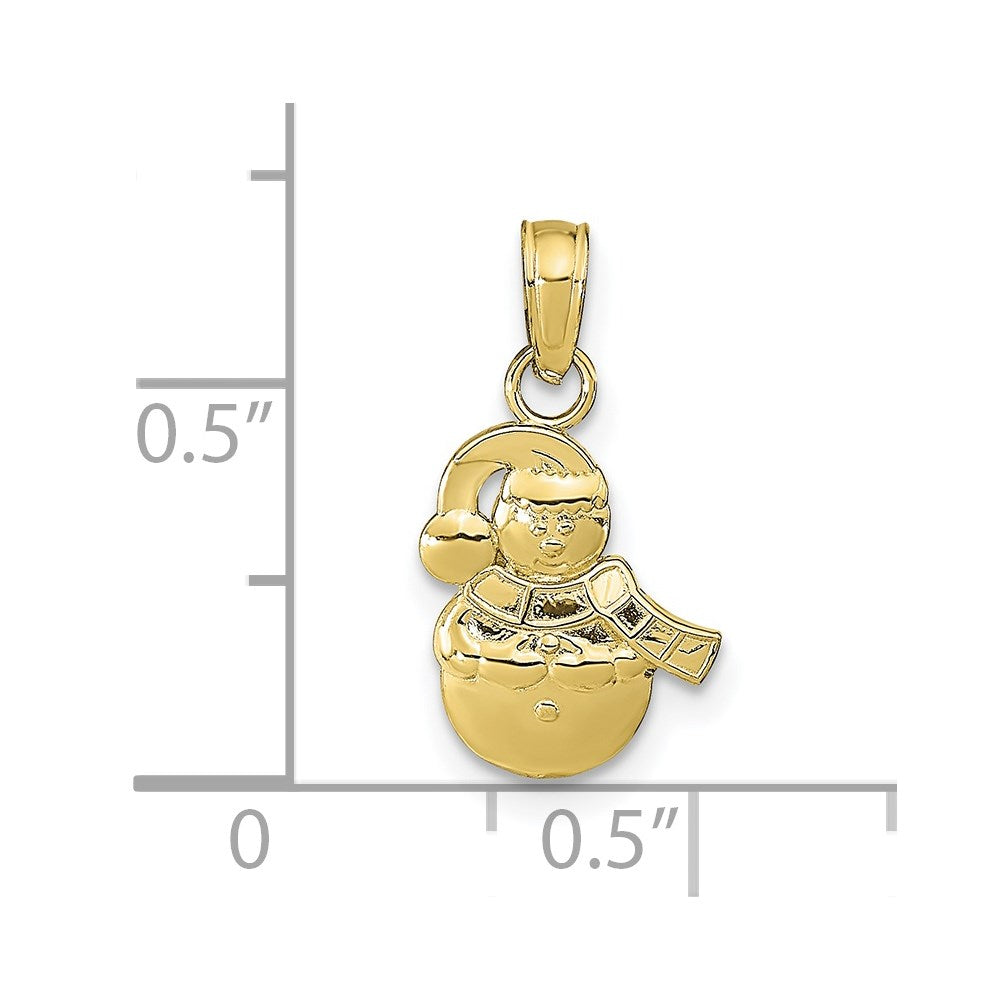 10k Yellow Gold 9.5 mm Snowman Pendant (0.51 grams)