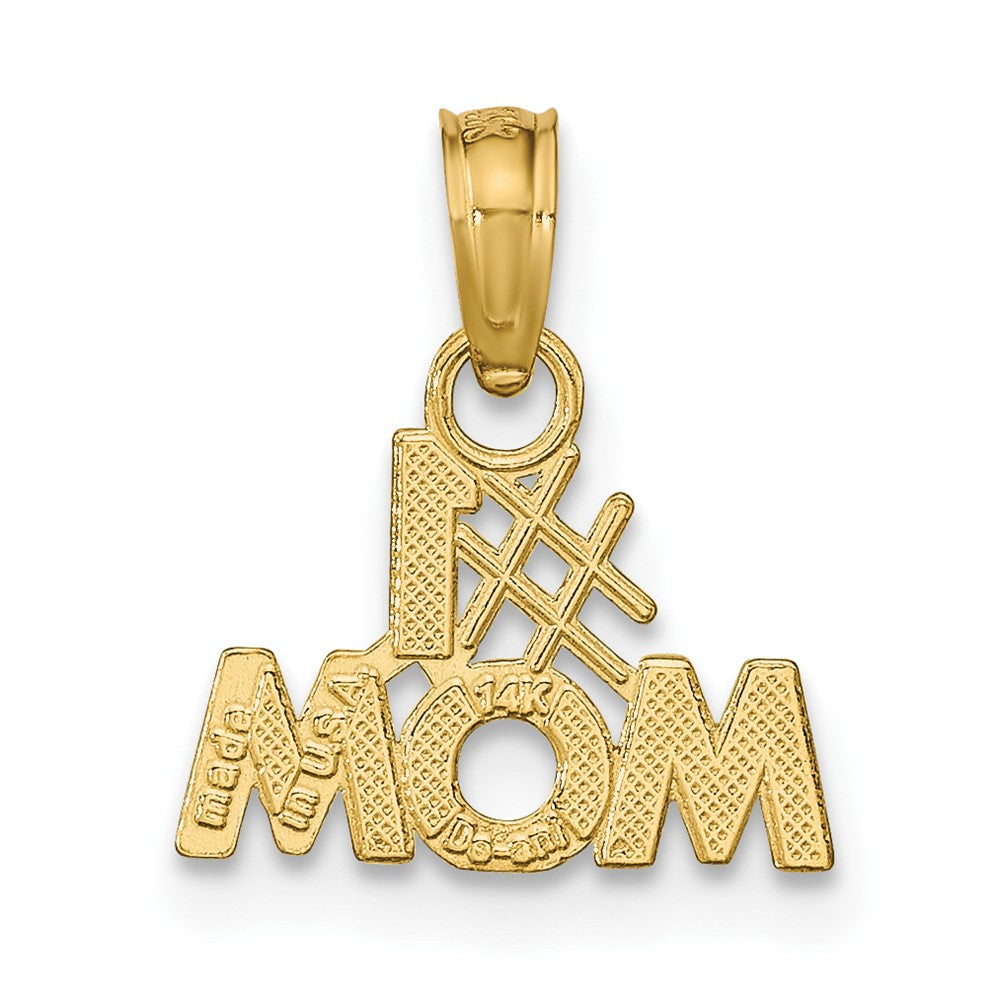 10k Yellow Gold 14.5 mm Polished #1 MOM Pendant (0.48 grams)