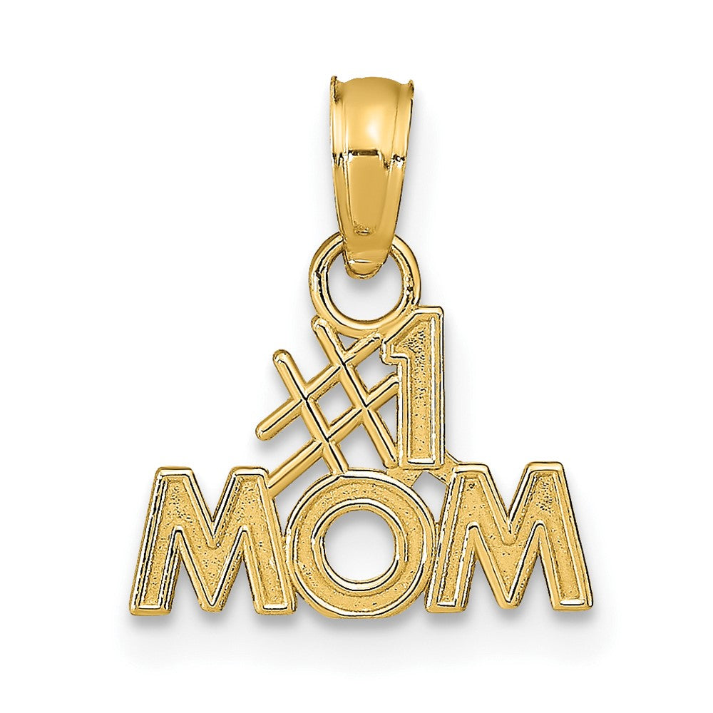 10k Yellow Gold 14.5 mm Polished #1 MOM Pendant