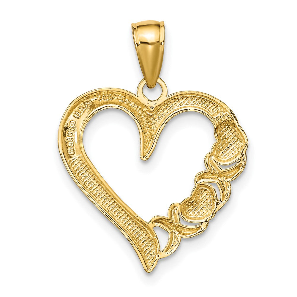 10k Yellow Gold 18.5 mm Polished Heart and X Pendant (1 grams)