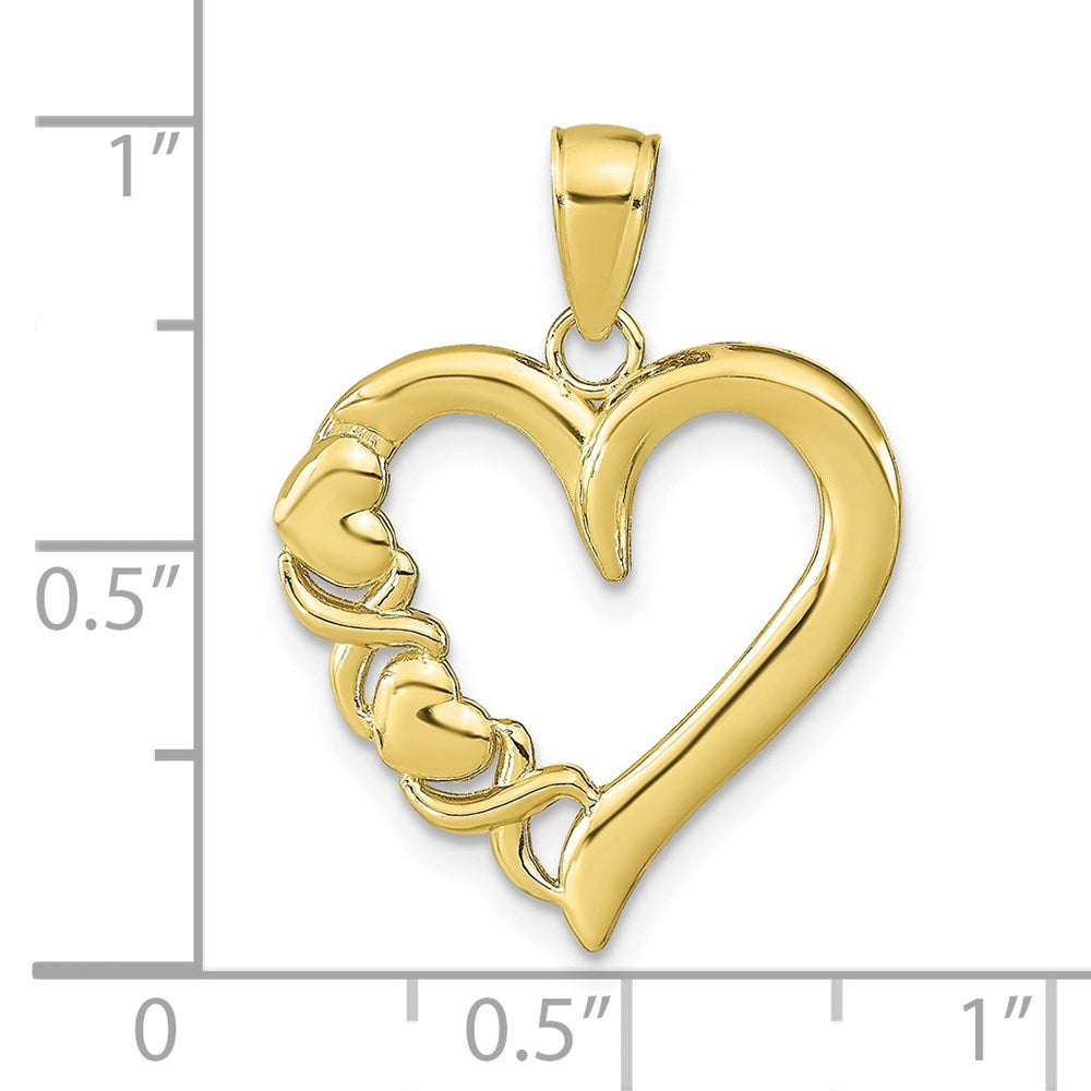 10k Yellow Gold 18.5 mm Polished Heart and X Pendant (1 grams)