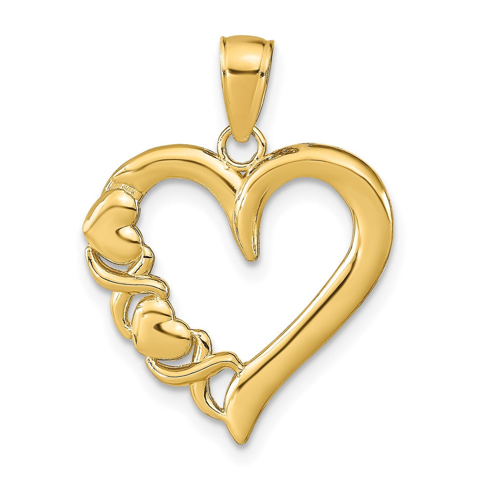 10k Yellow Gold 18.5 mm Polished Heart and X Pendant (1 grams)