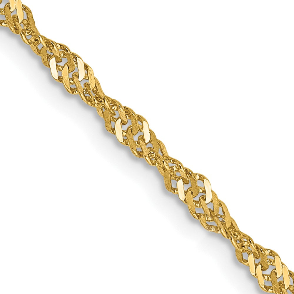 10k Yellow Gold 2 mm Singapore Bracelet