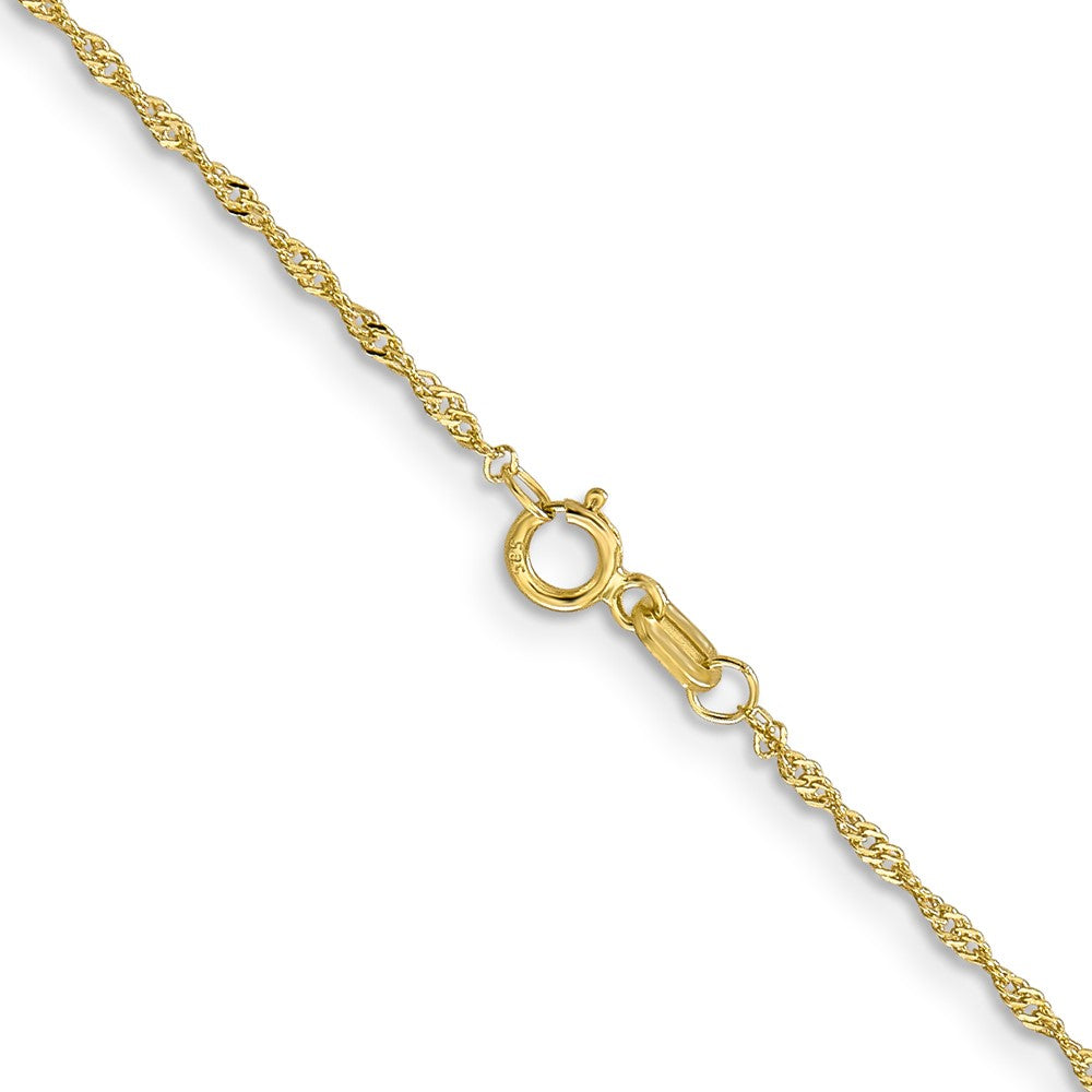 10k Yellow Gold 1.1 mm Singapore Chain (0.76 grams)