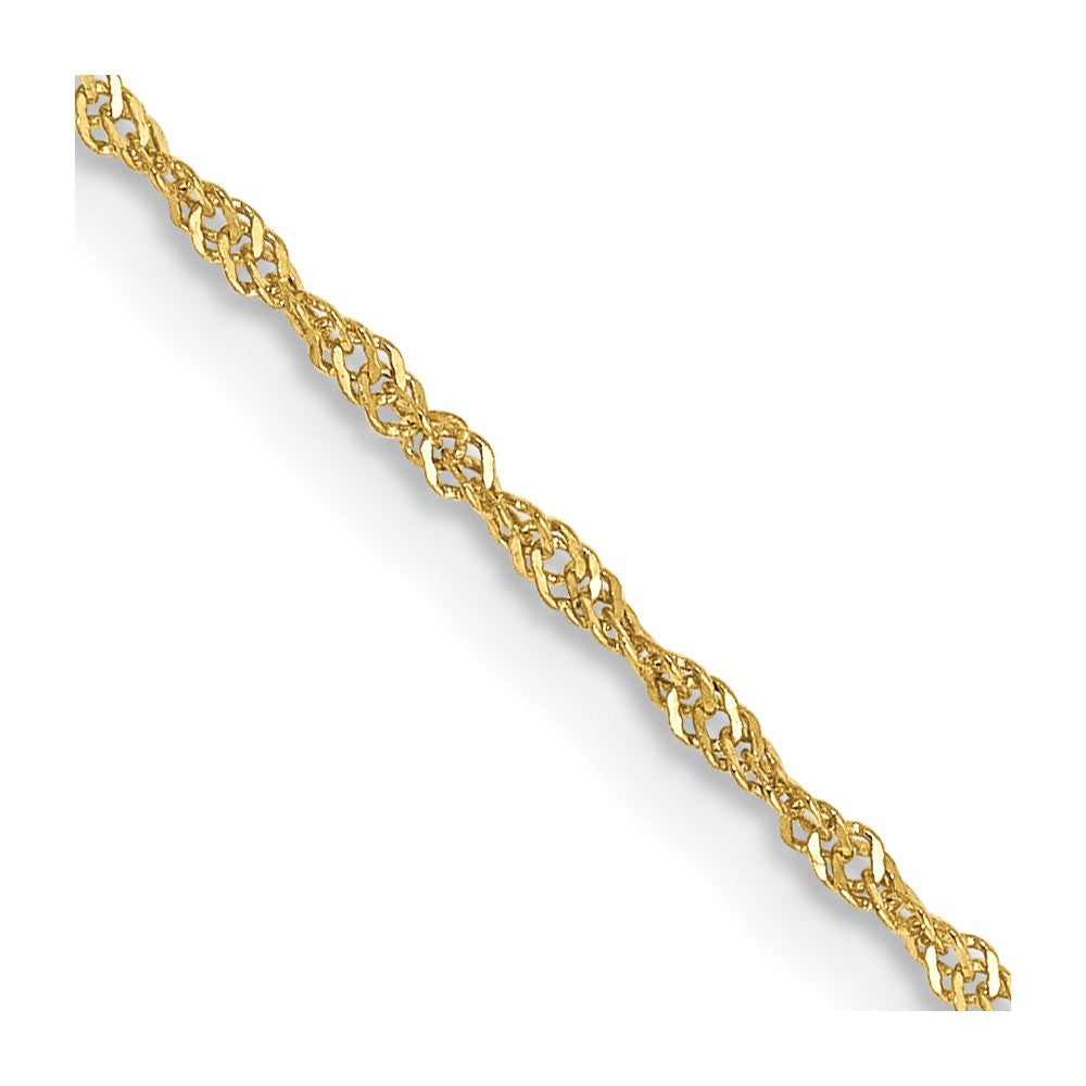 10k Yellow Gold 1.1 mm Singapore Chain (0.76 grams)