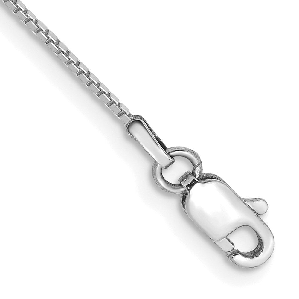 10k White Gold 0.9 mm Box Chain Anklet (1.4 grams)