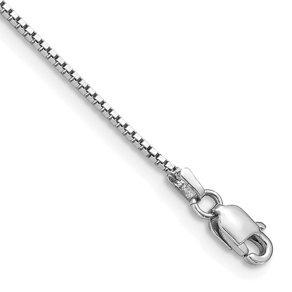 10k White Gold 0.95 mm Box Chain Anklet (1.51 grams)