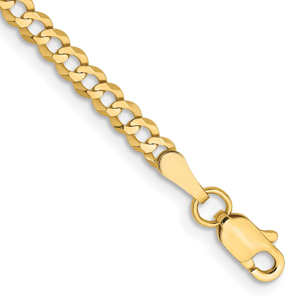 10k Yellow Gold 3.1 mm Lightweight Flat Cuban Bracelet