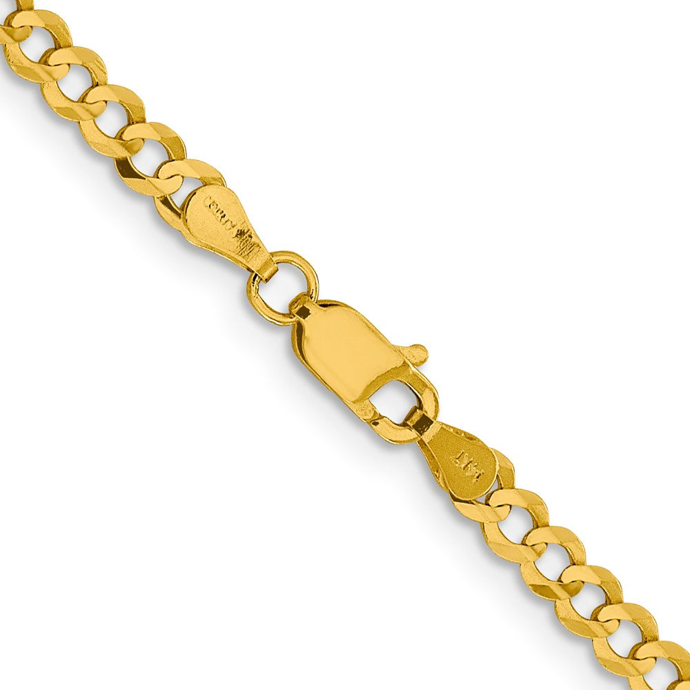 10k Yellow Gold 3.7 mm Lightweight Flat Cuban Chain