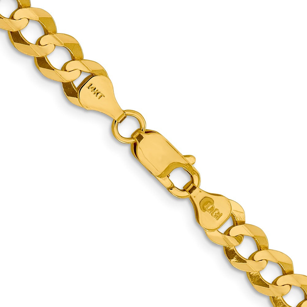 10k Yellow Gold 7.2 mm Lightweight Flat Cuban Chain