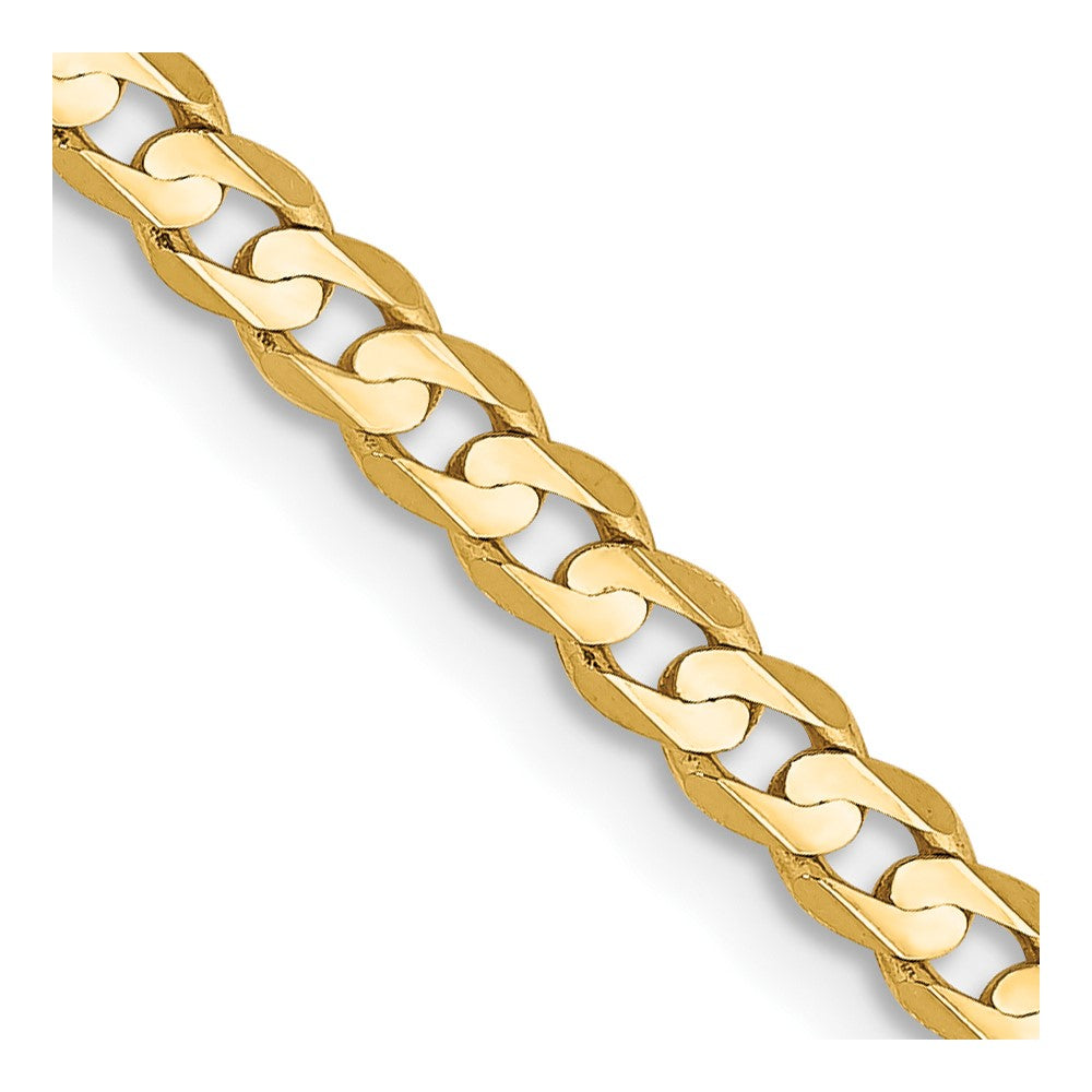 10k Yellow Gold 3 mm Open Concave Curb Chain 10K