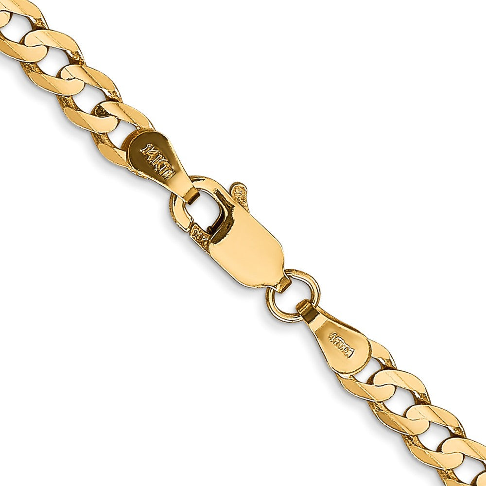 10k Yellow Gold 3.8 mm Open Concave Curb Chain 10K