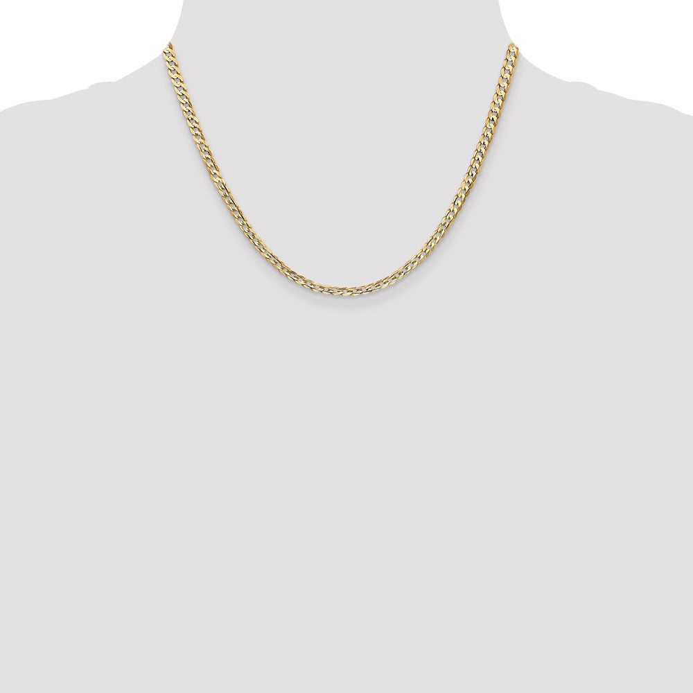 10k Yellow Gold 3.8 mm Open Concave Curb Chain 10K