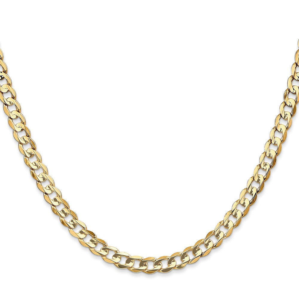 10k Yellow Gold 4.5 mm Open Concave Curb Chain 10K