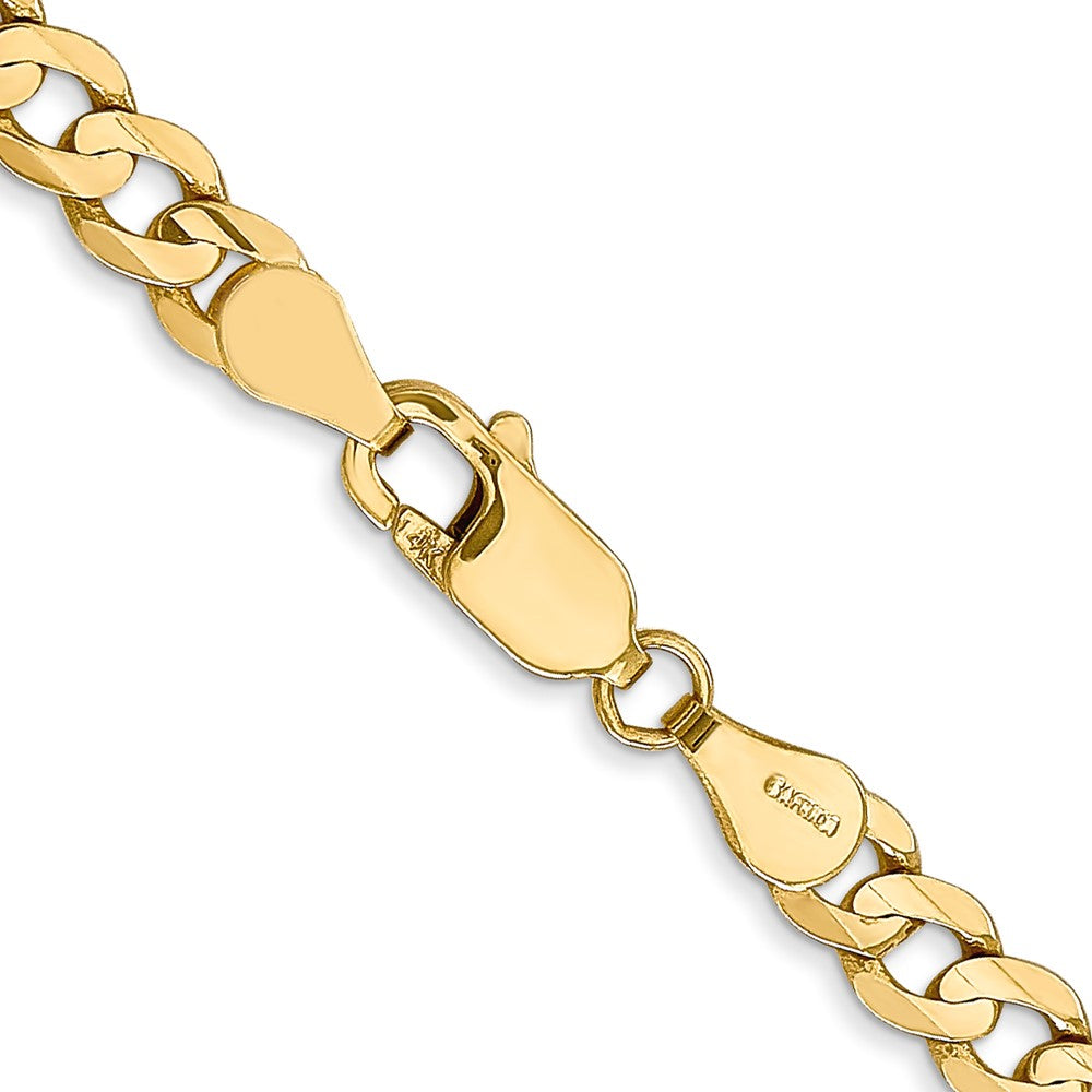 10k Yellow Gold 4.5 mm Open Concave Curb Chain 10K