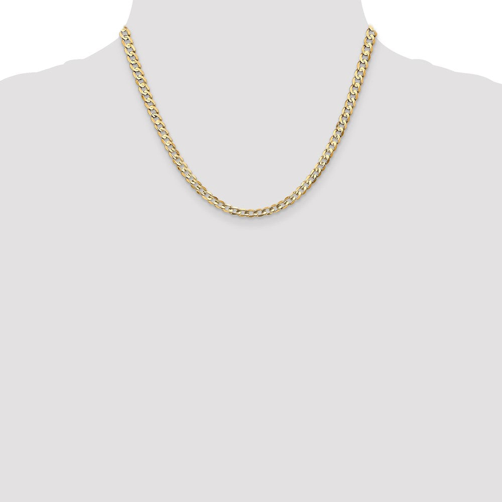 10k Yellow Gold 4.5 mm Open Concave Curb Chain 10K (9.39 grams)