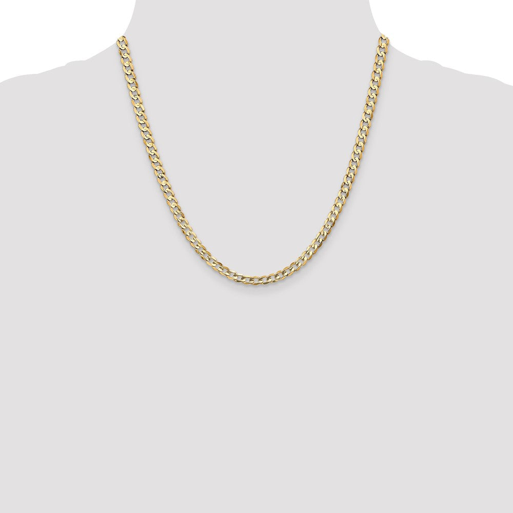 10k Yellow Gold 4.5 mm Open Concave Curb Chain 10K