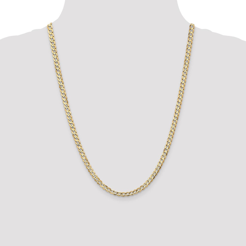 10k Yellow Gold 4.5 mm Open Concave Curb Chain 10K