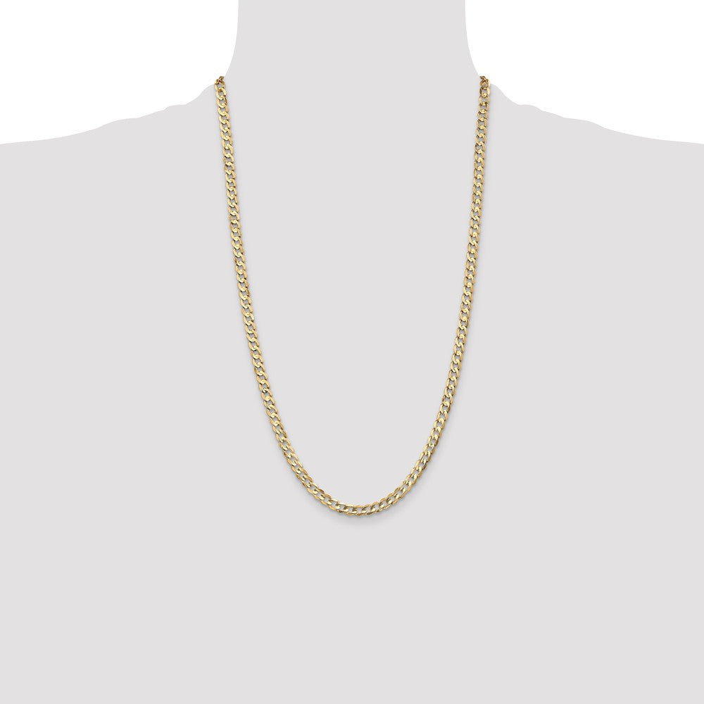 10k Yellow Gold 4.5 mm Open Concave Curb Chain 10K