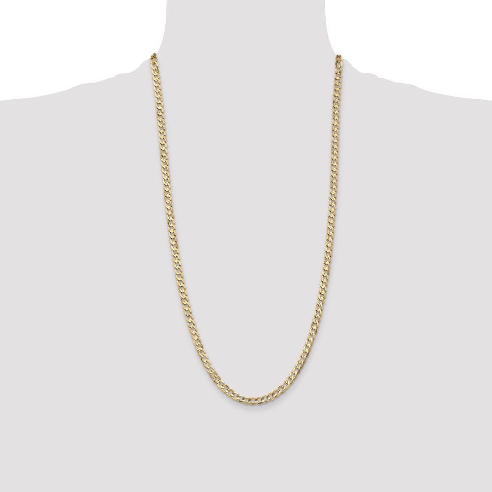 10k Yellow Gold 4.5 mm Open Concave Curb Chain 10K