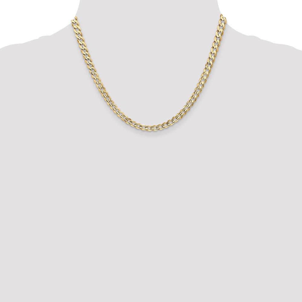 10k Yellow Gold 5.25 mm Open Concave Curb Chain 10K