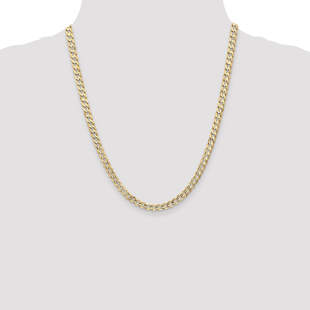 10k Yellow Gold 5.25 mm Open Concave Curb Chain 10K (11.9 grams)