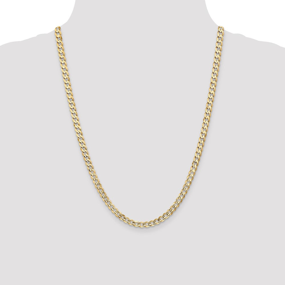 10k Yellow Gold 5.25 mm Open Concave Curb Chain 10K