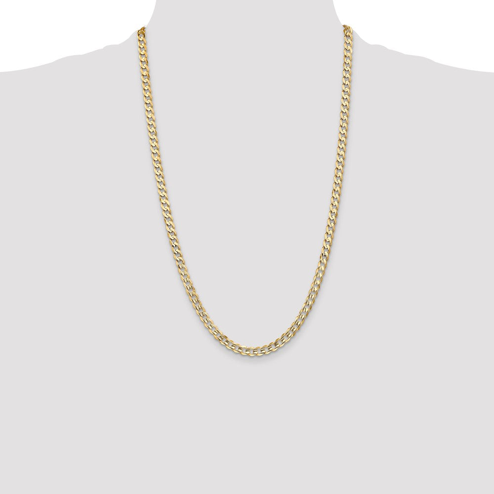 10k Yellow Gold 5.25 mm Open Concave Curb Chain 10K