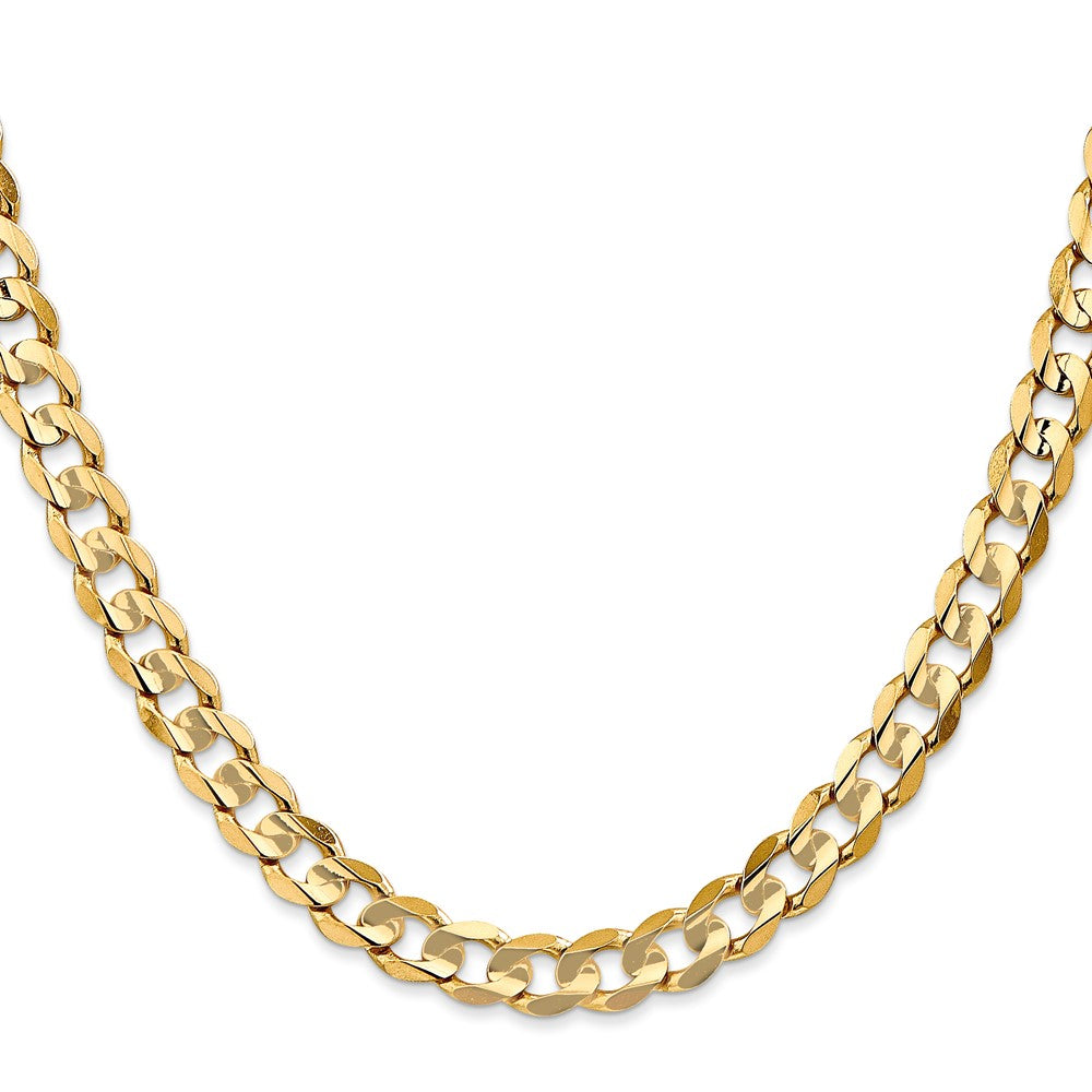 10k Yellow Gold 6.75 mm Open Concave Curb Chain 10K