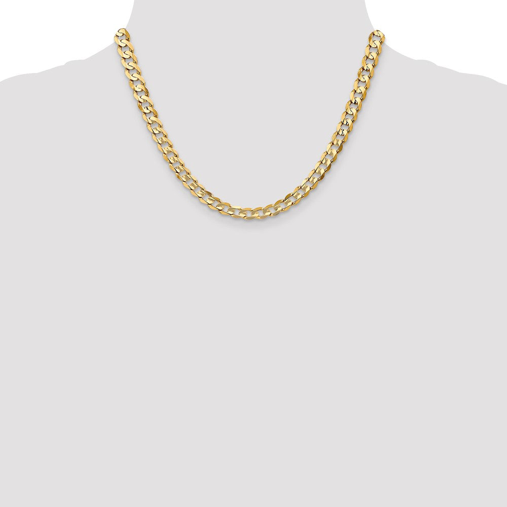 10k Yellow Gold 6.75 mm Open Concave Curb Chain 10K (21.71 grams)