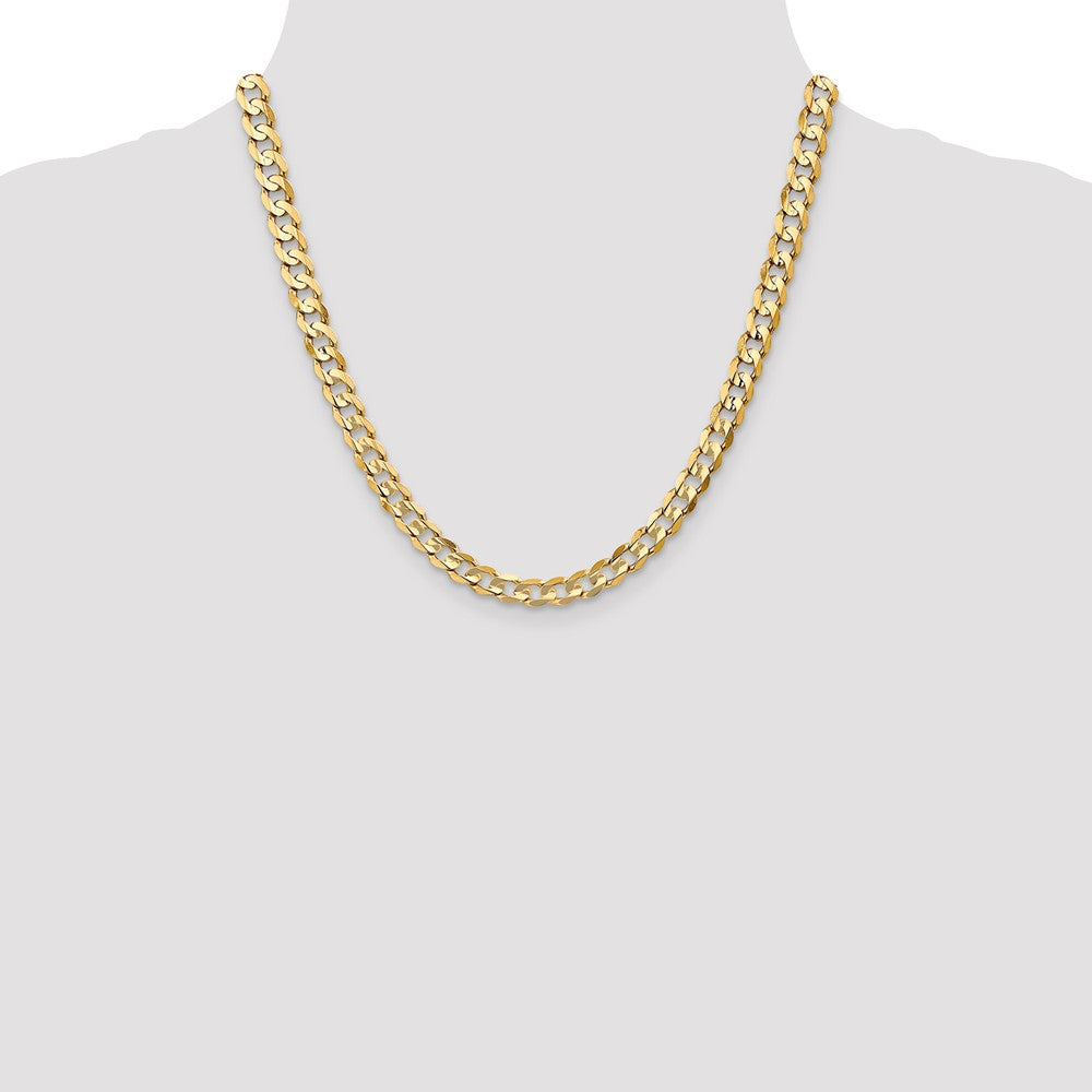 10k Yellow Gold 6.75 mm Open Concave Curb Chain 10K (21.71 grams)