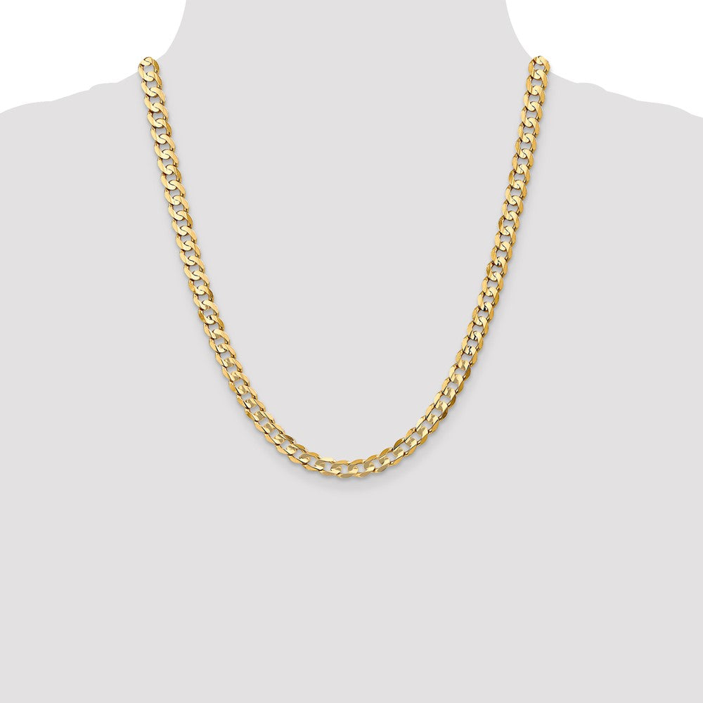 10k Yellow Gold 6.75 mm Open Concave Curb Chain 10K (21.71 grams)