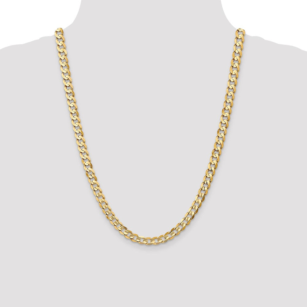 10k Yellow Gold 6.75 mm Open Concave Curb Chain 10K (21.71 grams)