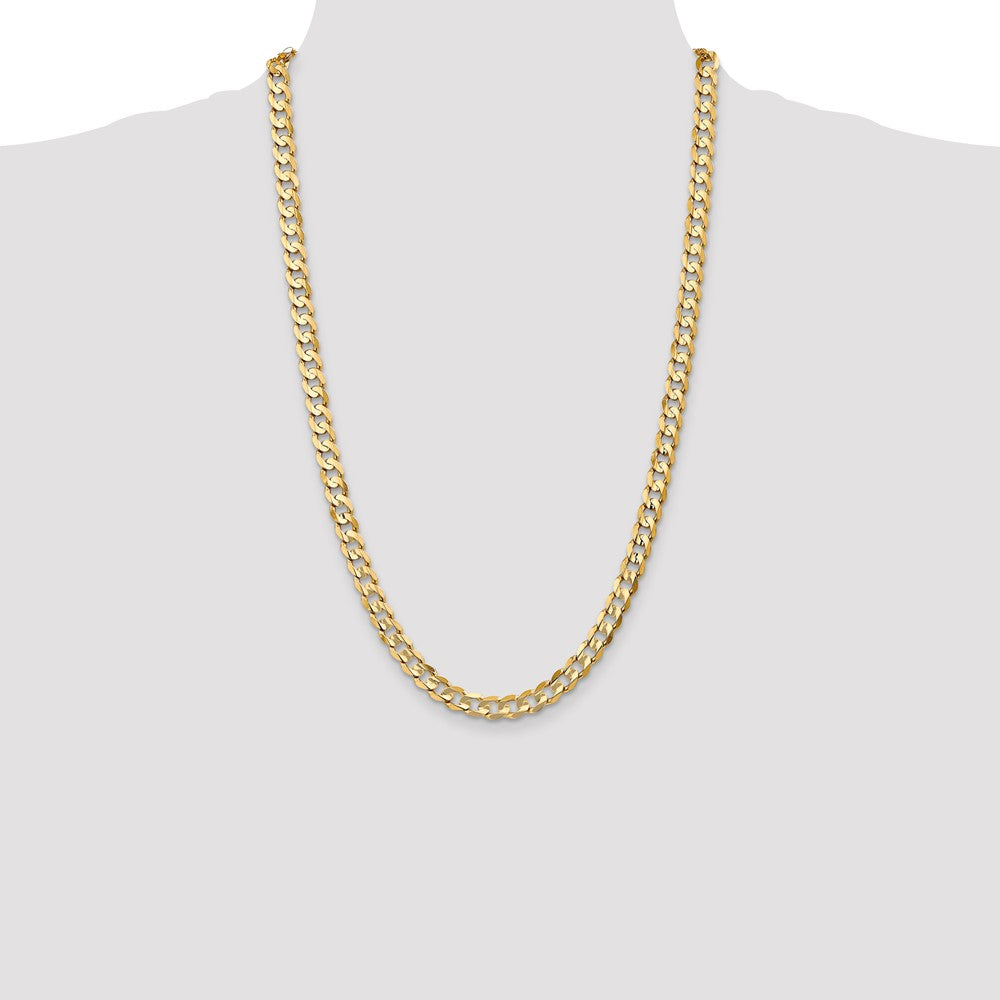 10k Yellow Gold 6.75 mm Open Concave Curb Chain 10K (21.71 grams)