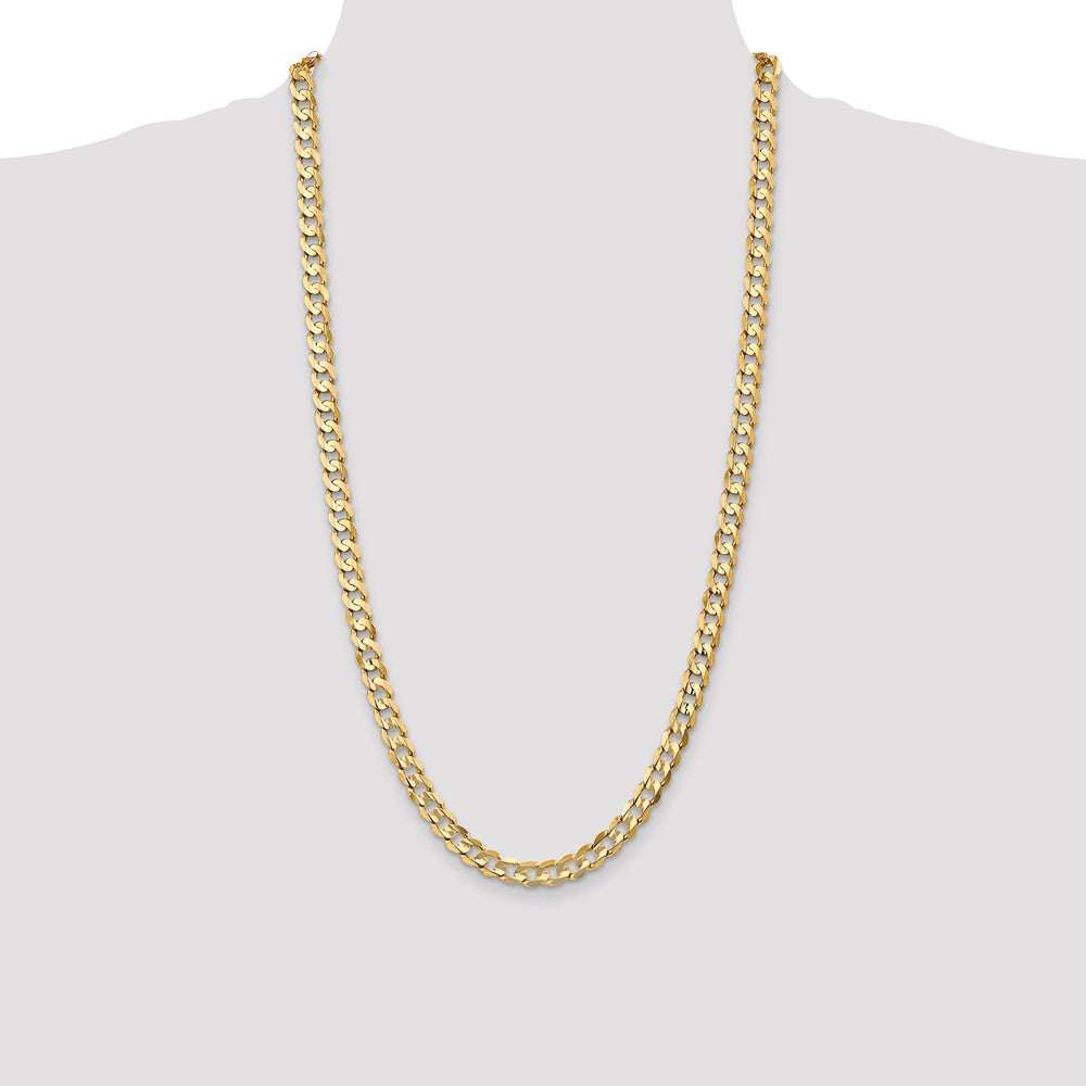 10k Yellow Gold 6.75 mm Open Concave Curb Chain 10K (21.71 grams)