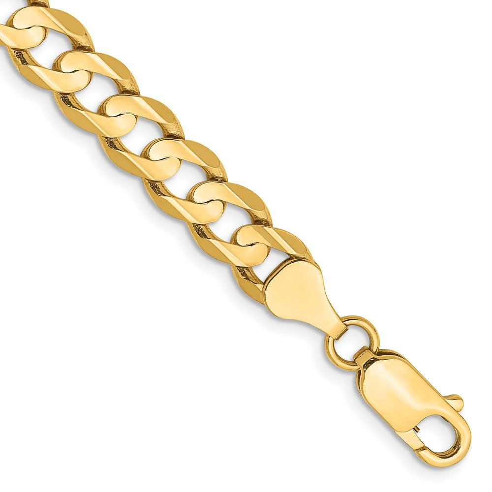10k Yellow Gold 6.75 mm Open Concave Curb Bracelet