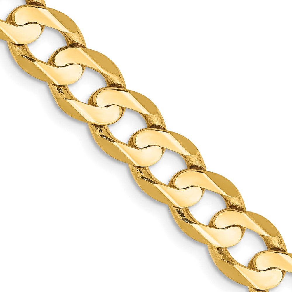 10k Yellow Gold 6.75 mm Open Concave Curb Chain 10K