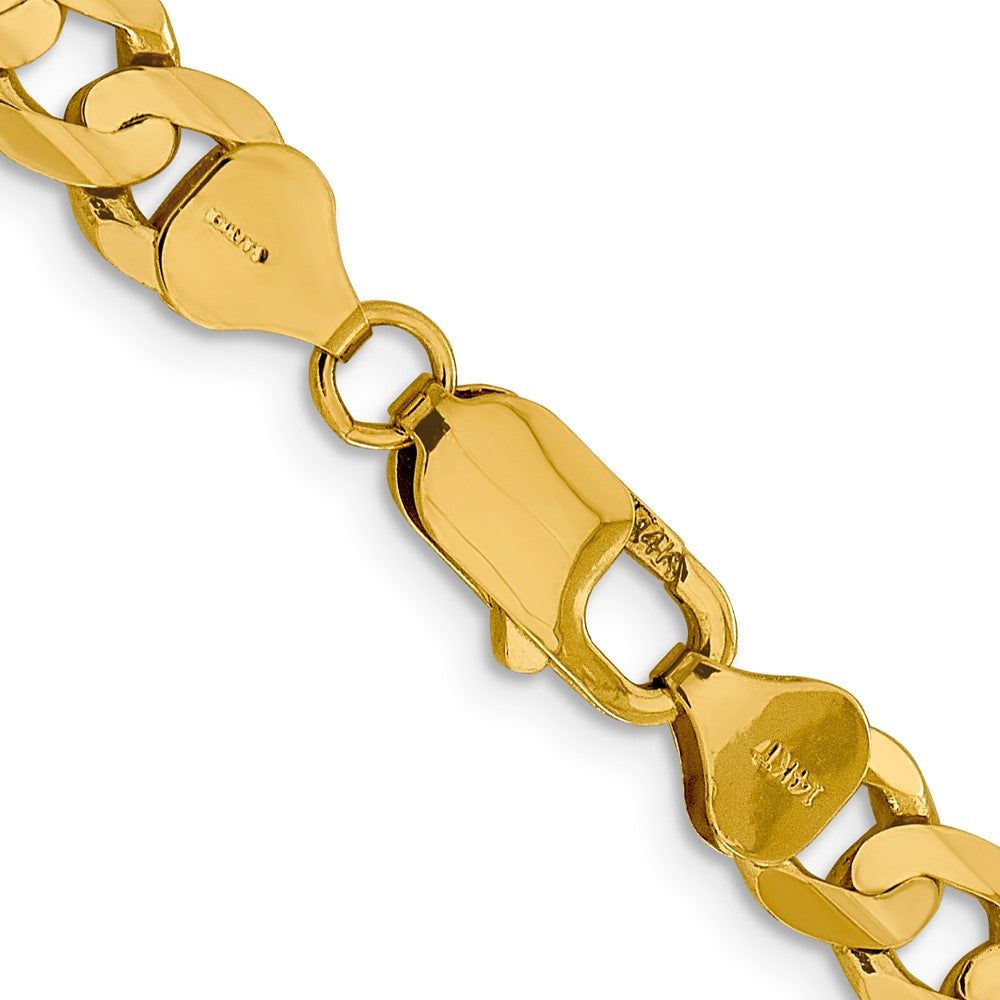 10k Yellow Gold 7.5 mm Open Concave Curb Chain 10K (30.63 grams)