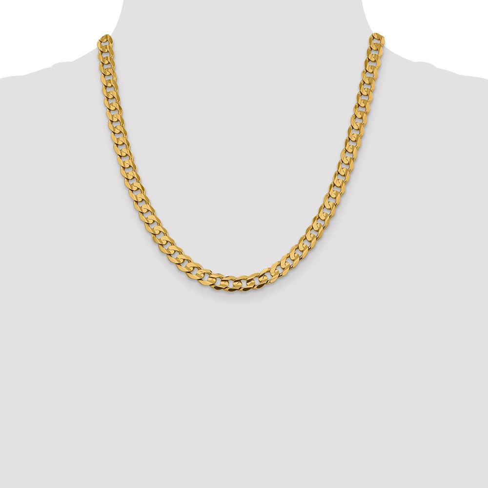 10k Yellow Gold 7.5 mm Open Concave Curb Chain 10K (30.63 grams)