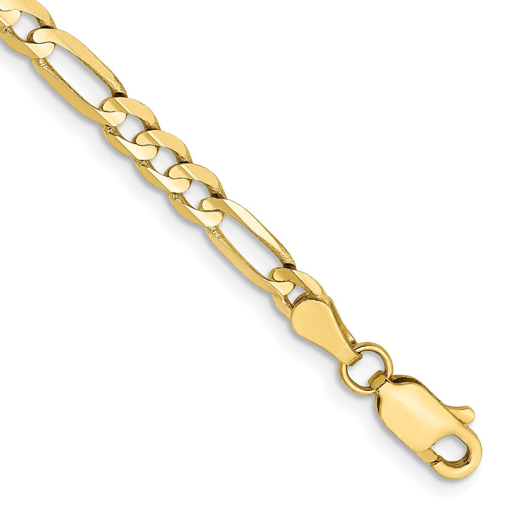 10k Yellow Gold 4 mm Concave Open Figaro Bracelet